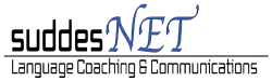 SuddesNET logo" or "SuddesNET - Online English Coaching logo - LJustify - Mobile